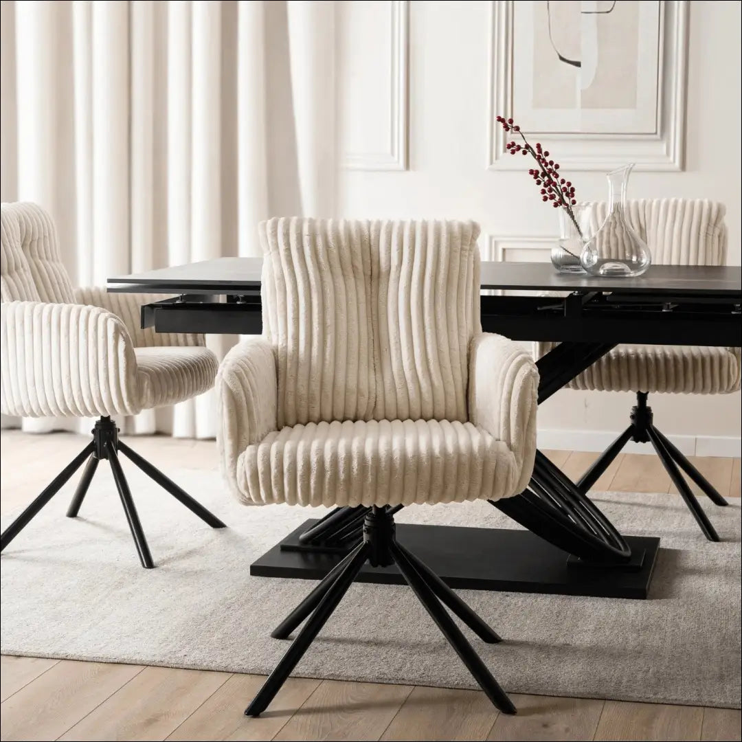 Sukama kėdė svetainei su korduro audiniu kreminės spalvos TE1132 - €113 Save 15% 100-200, __label:Pristatymas 5-14
