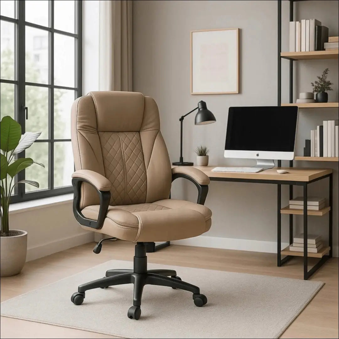 Sukama biuro kėdė iš eko odos smėlio spalvos / pilkos TE702 - €146 Save 15% 100-200, __label:Pristatymas 5-14 d.d.,