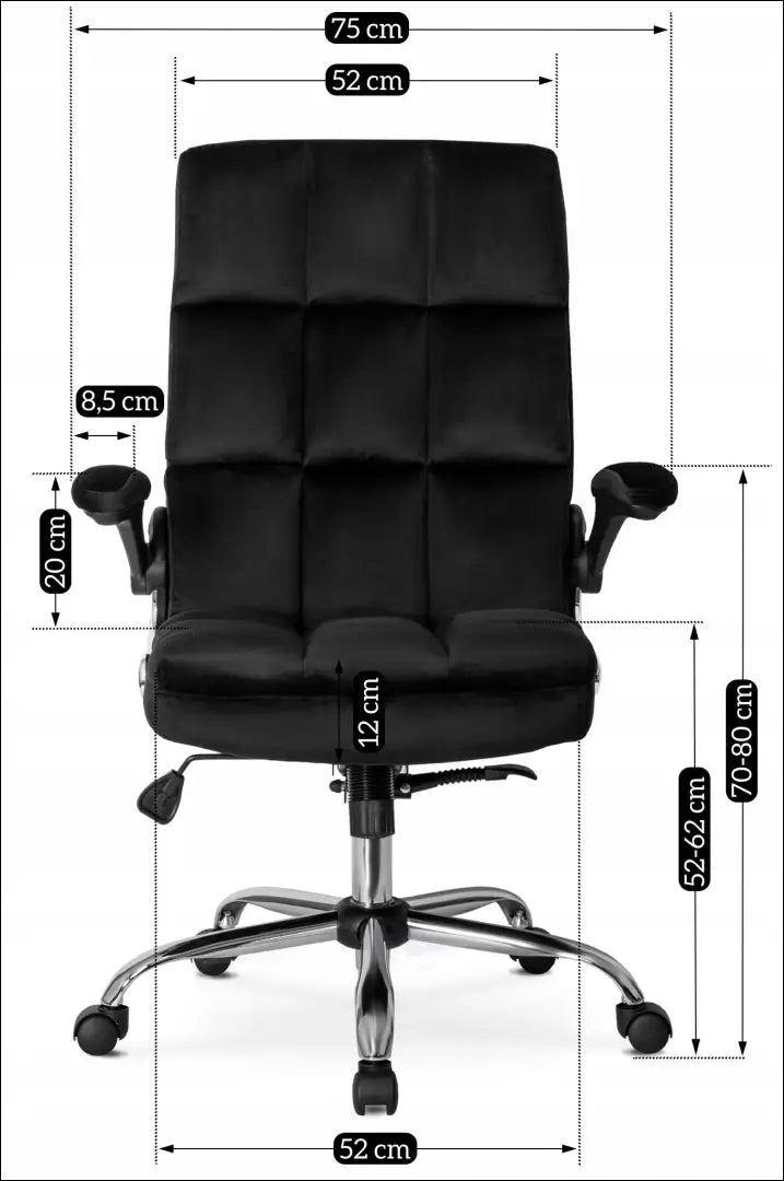 Sukama biuro kėdė su veliūro audiniu juodos spalvos TE115 - €197 Save 15% 100-200, __label:Pristatymas 5-14 d.d.,