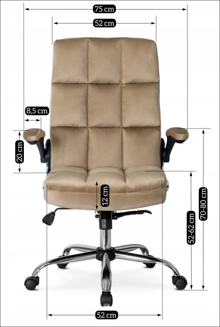 Sukama biuro kėdė su veliūro audiniu smėlio spalvos TE114 - €197 Save 15% 100-200, __label:Pristatymas 5-14 d.d.,