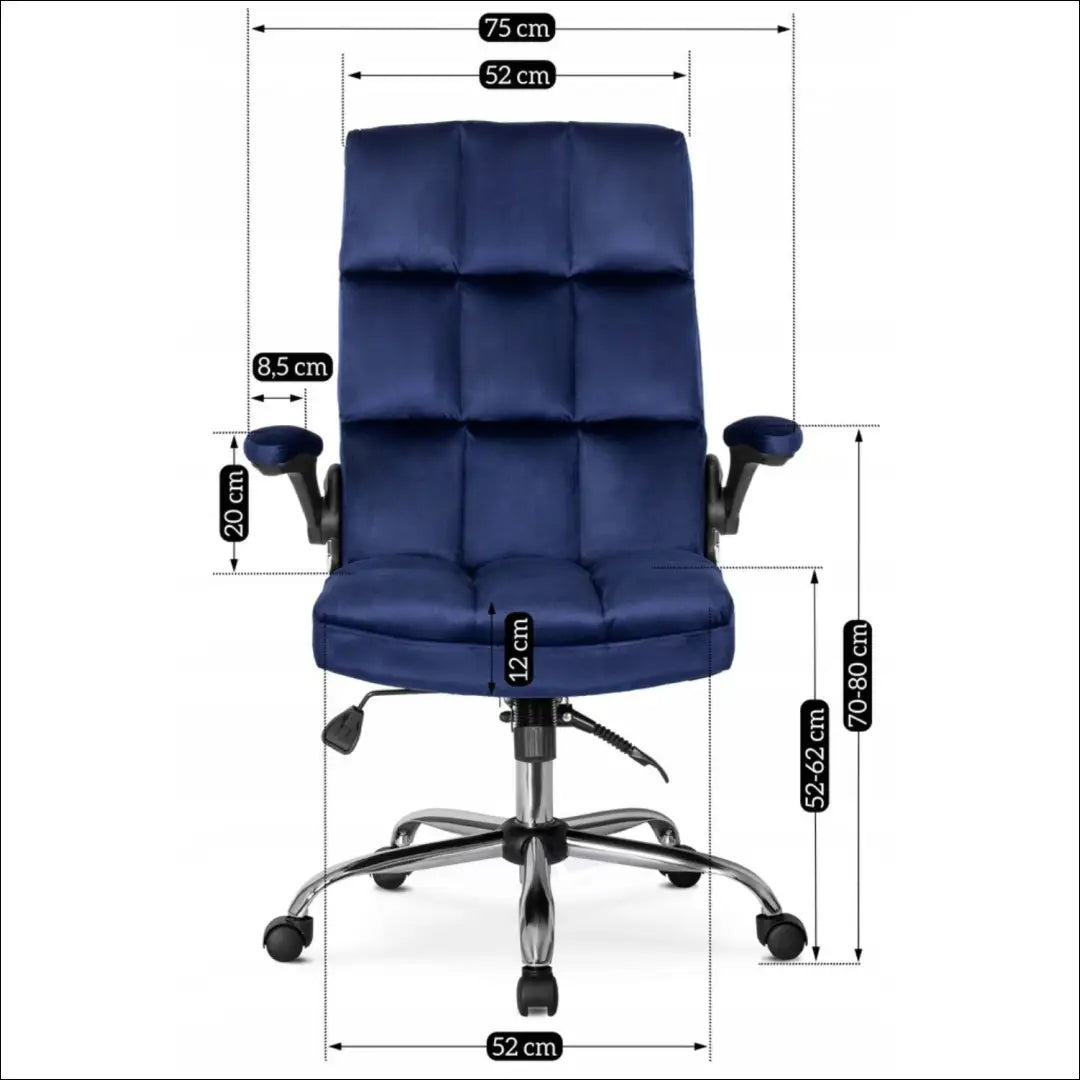 Sukama biuro kėdė su veliūro audiniu tamsiai mėlynos spalvos TE063 - €154 Save 15% 100-200, __label:Pristatymas 5-14