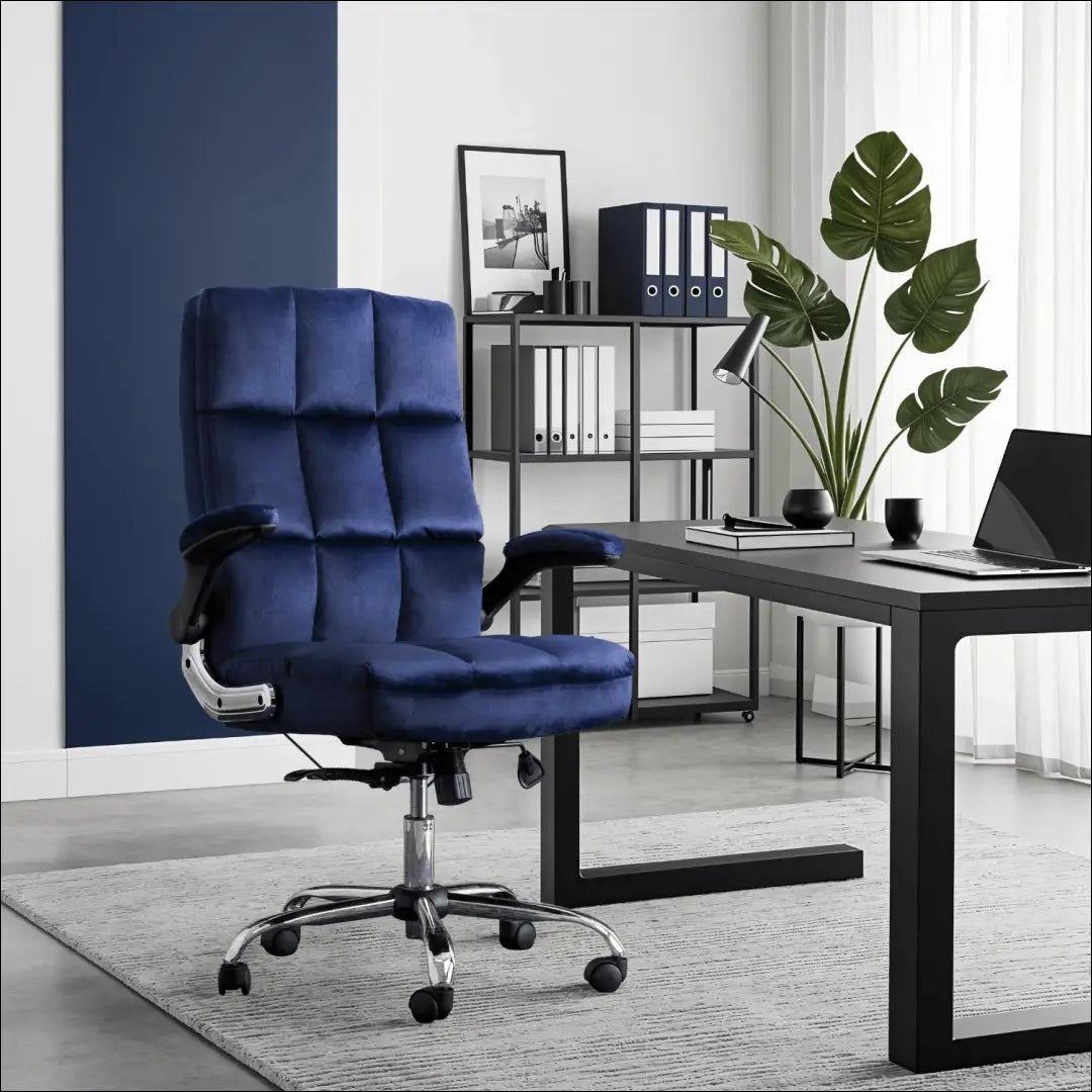 Sukama biuro kėdė su veliūro audiniu tamsiai mėlynos spalvos TE063 - €154 Save 15% 100-200, __label:Pristatymas 5-14