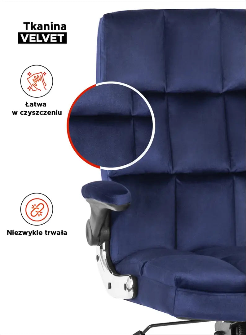 Sukama biuro kėdė su veliūro audiniu tamsiai mėlynos spalvos TE063 - €154 Save 15% 100-200, __label:Pristatymas 5-14