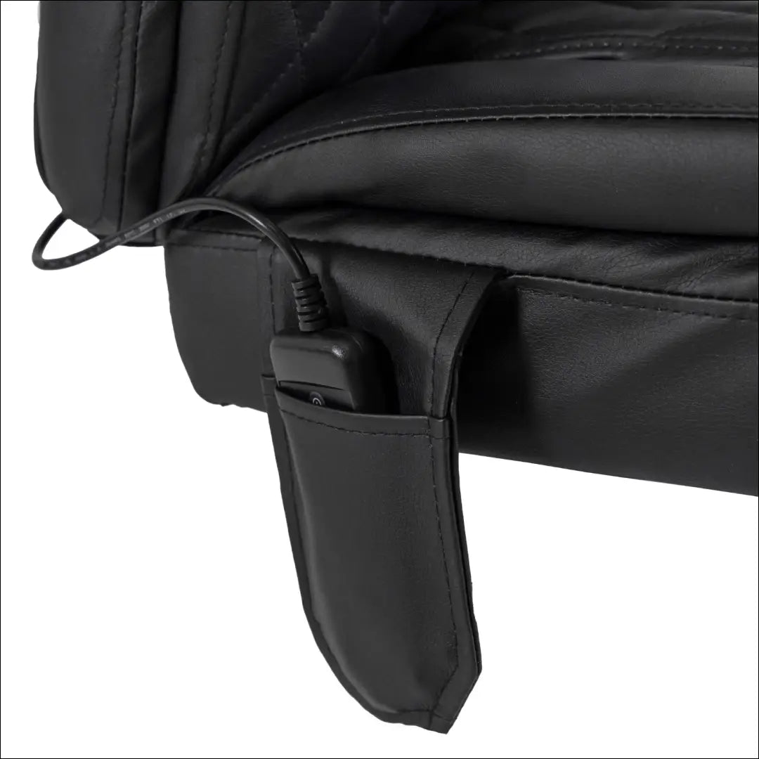 Sukamas masažinis fotelis su šildymo funkcija audiniu juodos spalvos / baltos TE697 - €177 Save 15% 100-200,
