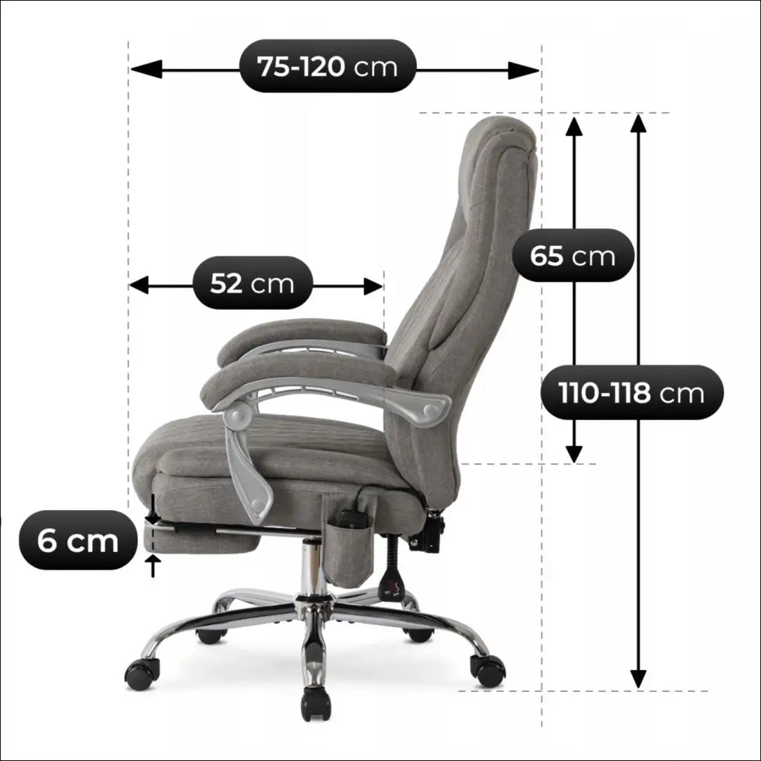 Sukamas masažinis fotelis su šildymo funkcija audiniu pilkos spalvos TE700 - €177 Save 15% 100-200, __label:Pristatymas