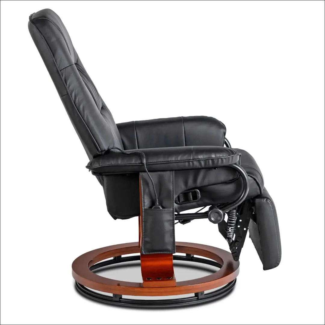 Sukamas masažinis fotelis su šildymo funkcija iš eko odos juodos spalvos TE742 - €320 Save 15% __label:Pristatymas 5-14