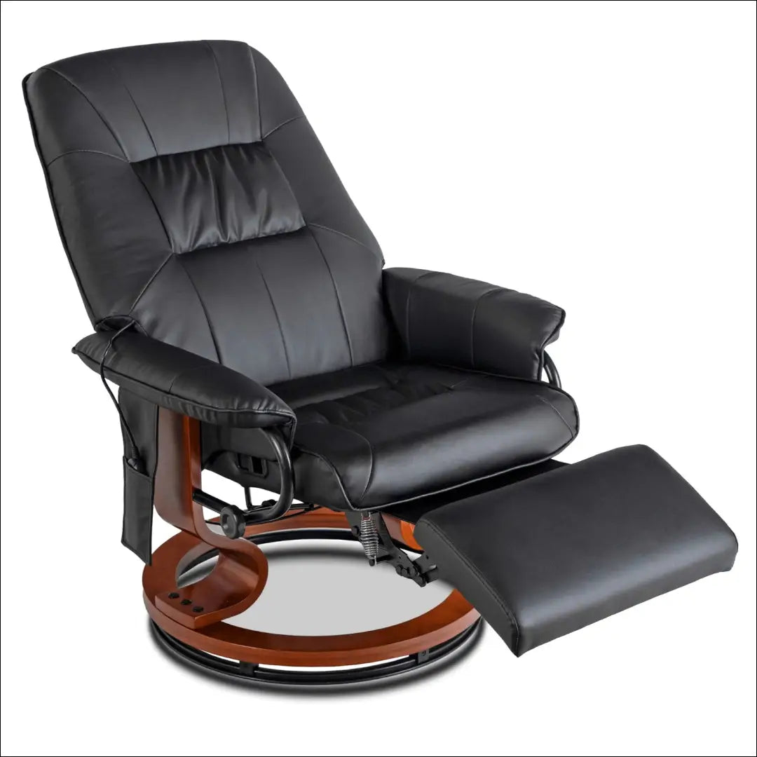 Sukamas masažinis fotelis su šildymo funkcija iš eko odos juodos spalvos TE742 - €320 Save 15% __label:Pristatymas 5-14
