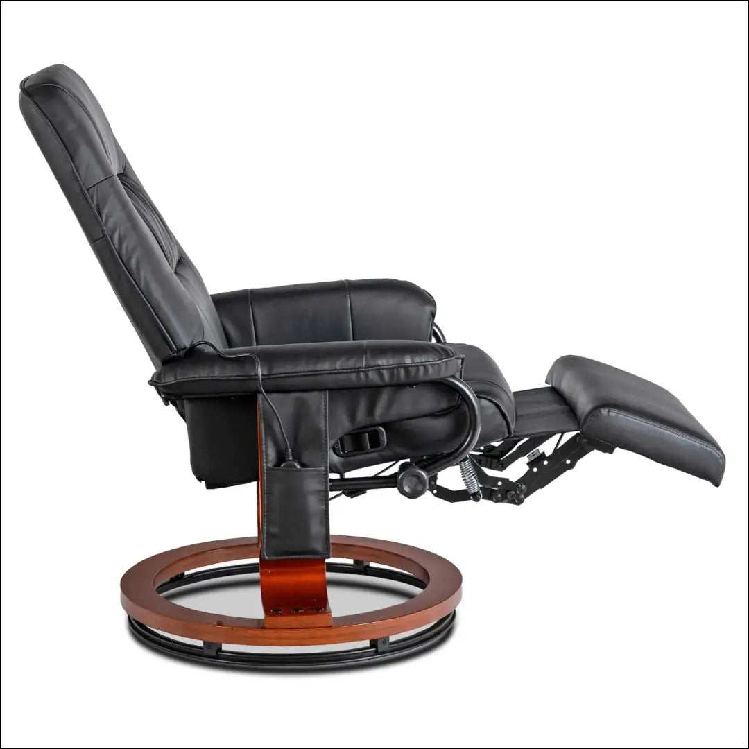 Sukamas masažinis fotelis su šildymo funkcija iš eko odos juodos spalvos TE742 - €320 Save 15% __label:Pristatymas 5-14