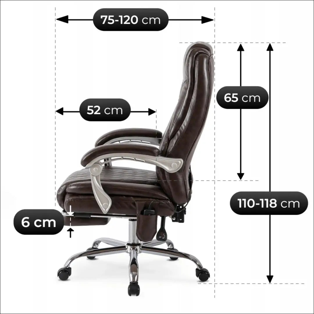 Sukamas masažinis fotelis su šildymo funkcija iš eko odos rudos spalvos TE699 - €177 Save 15% 100-200,