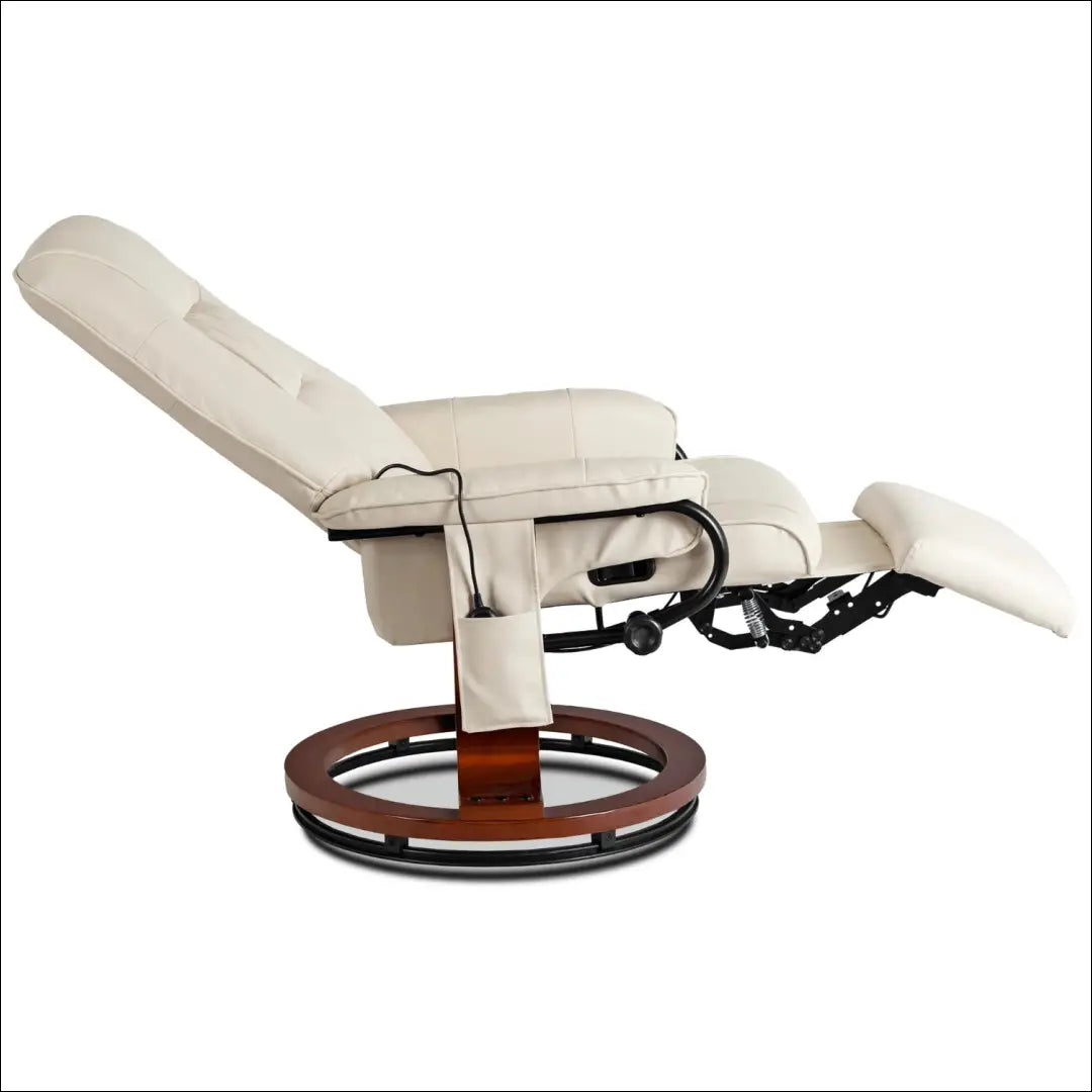 Sukamas masažinis fotelis su šildymo funkcija iš eko odos smėlio spalvos TE744 - €320 Save 15% __label:Pristatymas 5-14