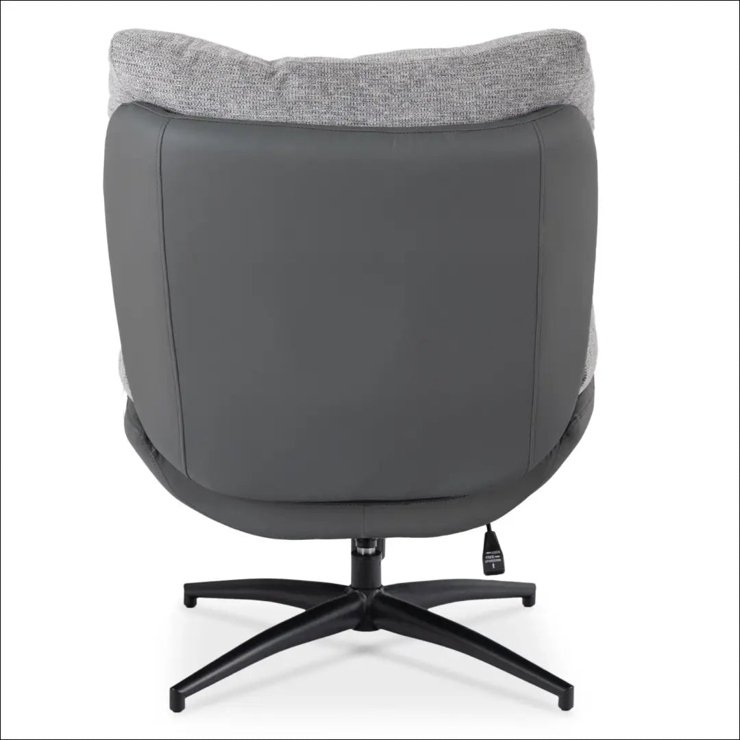 Sukamas poilsio fotelis iš eko odos su audiniu juodos spalvos / pilkos TE1033 - €297 Save 15% __label:Pristatymas 5-14