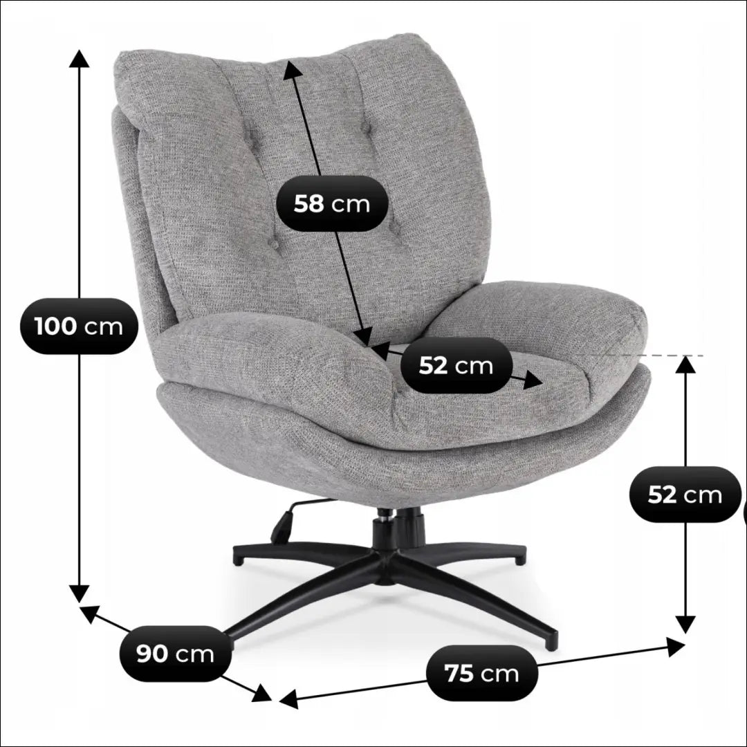 Sukamas poilsio fotelis su audiniu pilkos spalvos TE1032 - €297 Save 15% __label:Pristatymas 5-14 d.d., elite, Fotele