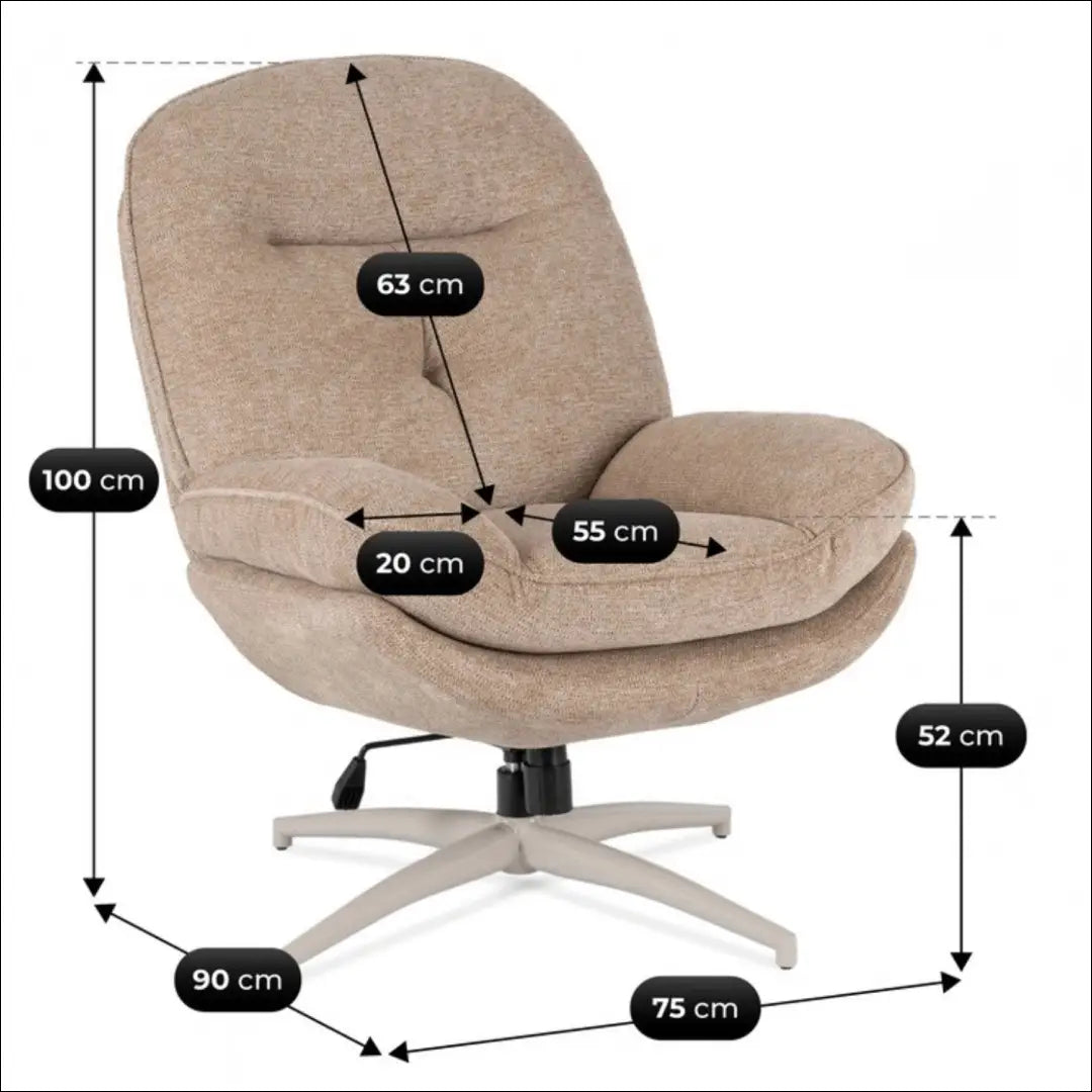 Sukamas poilsio fotelis su audiniu smėlio spalvos TE1136 - €302 Save 15% __label:Pristatymas 5-14 d.d., elite, Fotele