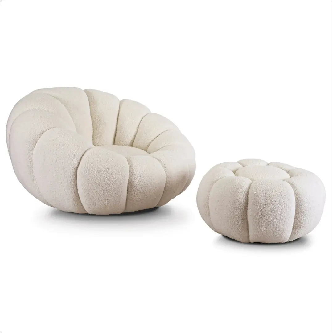 Sukamas poilsio fotelis su buklė audinio audiniu kreminės spalvos TE474 - €254 Save 15% __label:Pristatymas 5-14 d.d.,