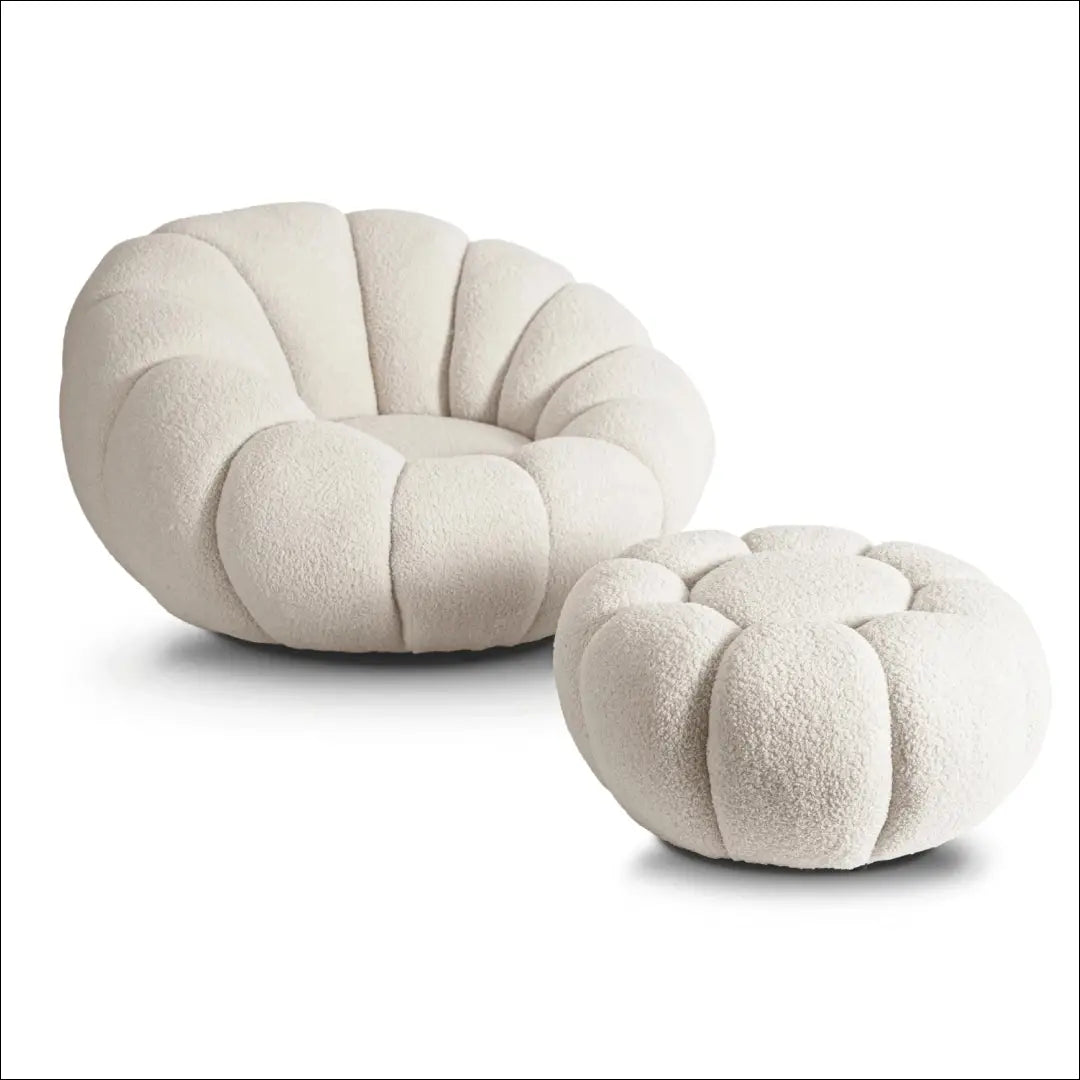 Sukamas poilsio fotelis su buklė audinio audiniu kreminės spalvos TE474 - €254 Save 15% __label:Pristatymas 5-14 d.d.,