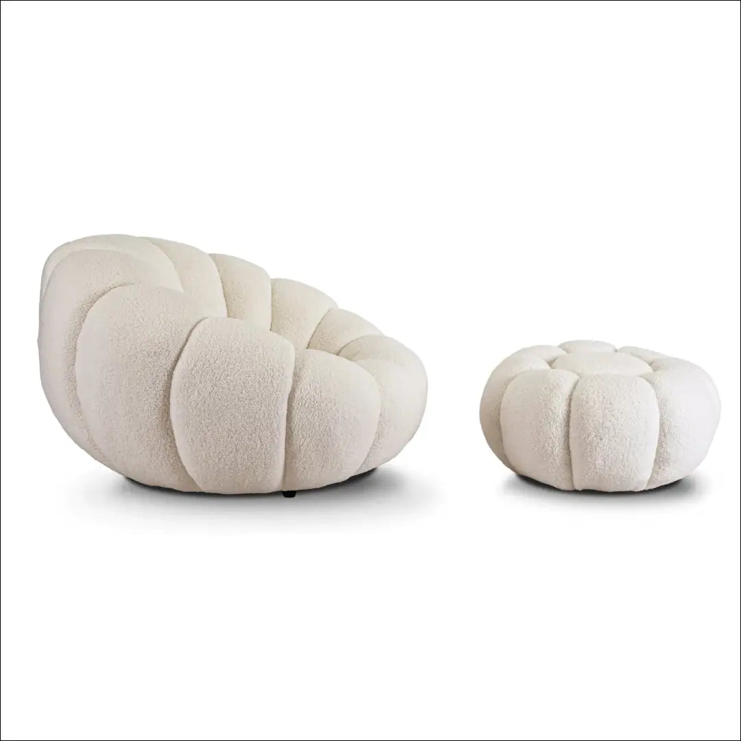 Sukamas poilsio fotelis su buklė audinio audiniu kreminės spalvos TE474 - €254 Save 15% __label:Pristatymas 5-14 d.d.,