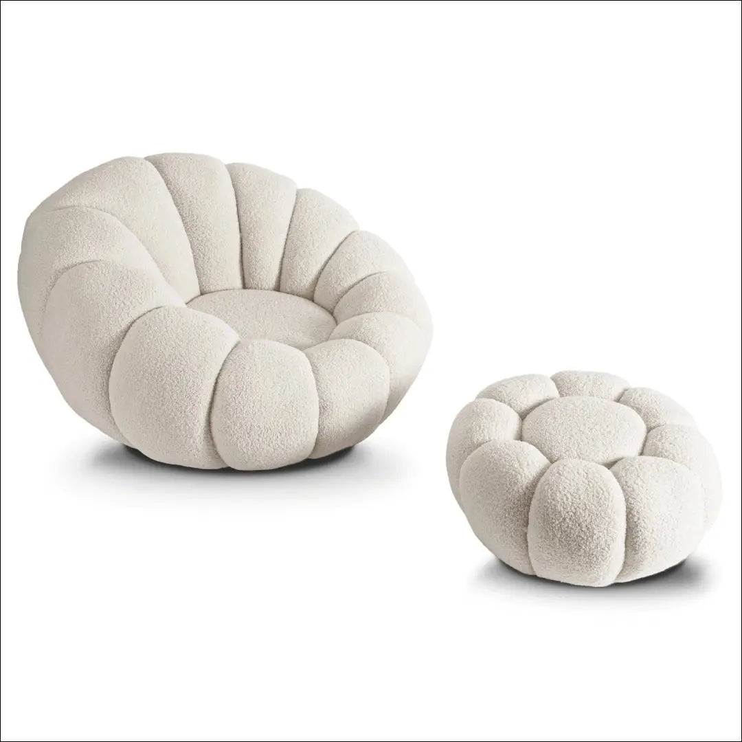 Sukamas poilsio fotelis su buklė audinio audiniu kreminės spalvos TE474 - €254 Save 15% __label:Pristatymas 5-14 d.d.,