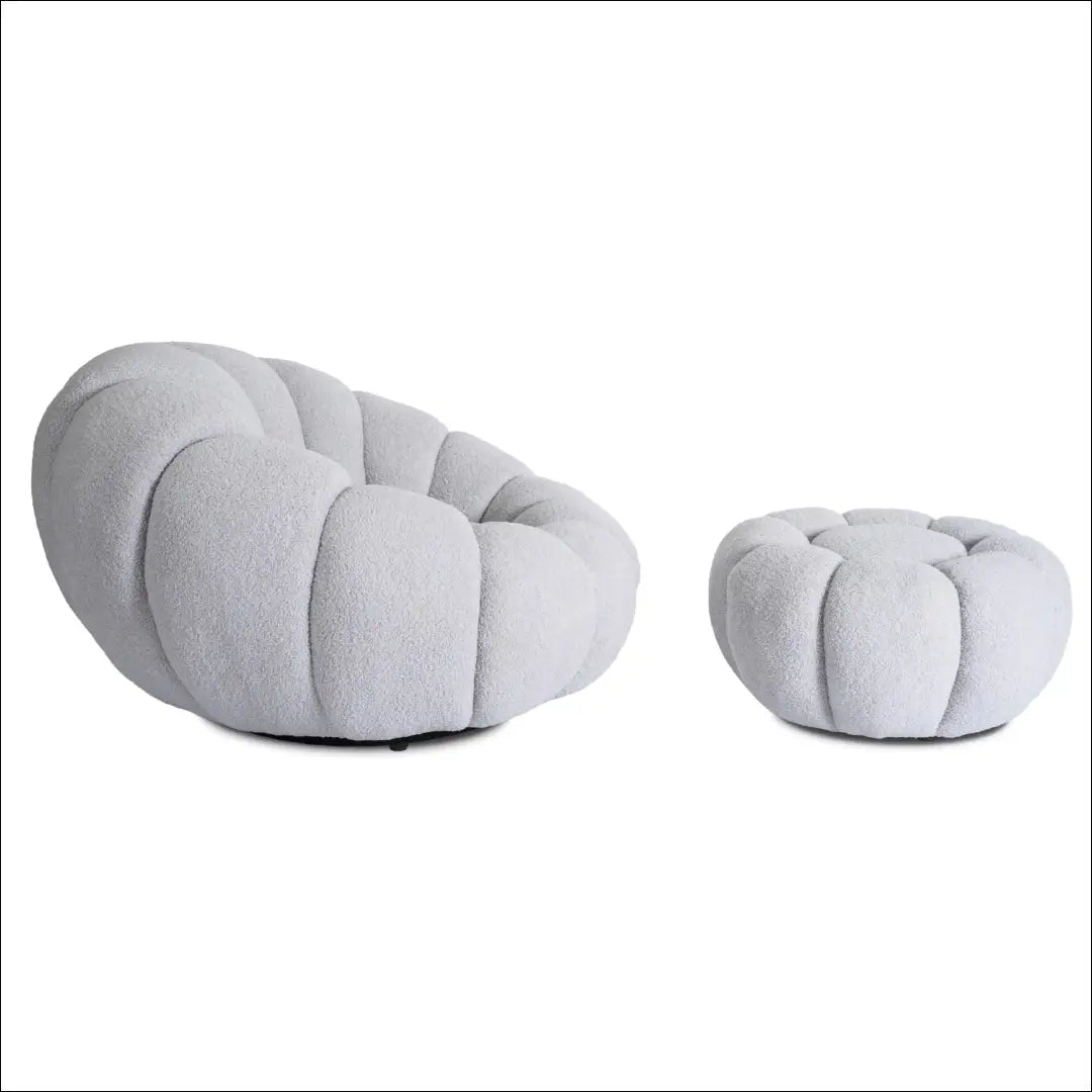 Sukamas poilsio fotelis su buklė audinio audiniu pilkos spalvos TE449 - €262 Save 15% __label:Pristatymas 5-14 d.d.,