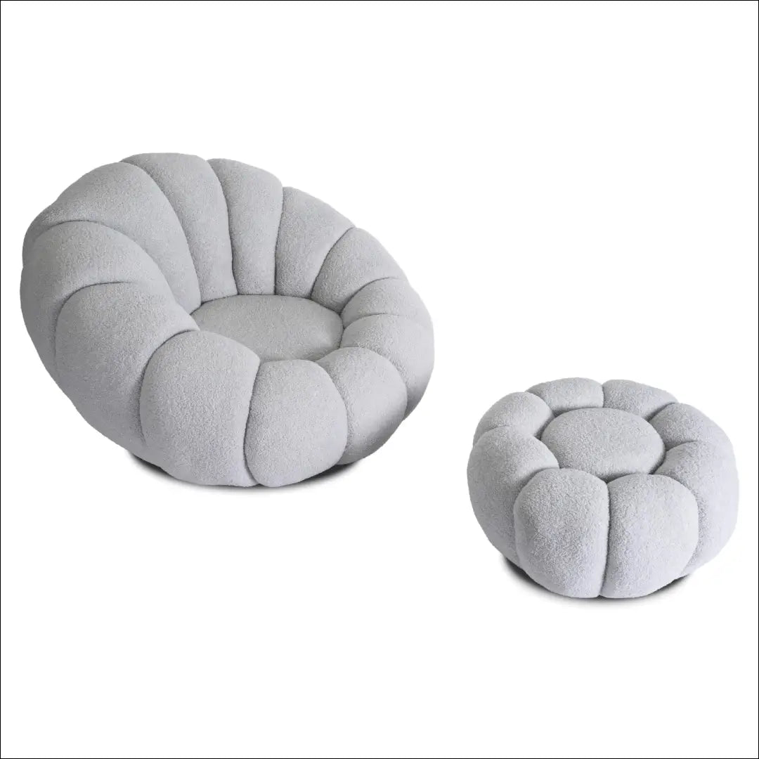 Sukamas poilsio fotelis su buklė audinio audiniu pilkos spalvos TE449 - €262 Save 15% __label:Pristatymas 5-14 d.d.,