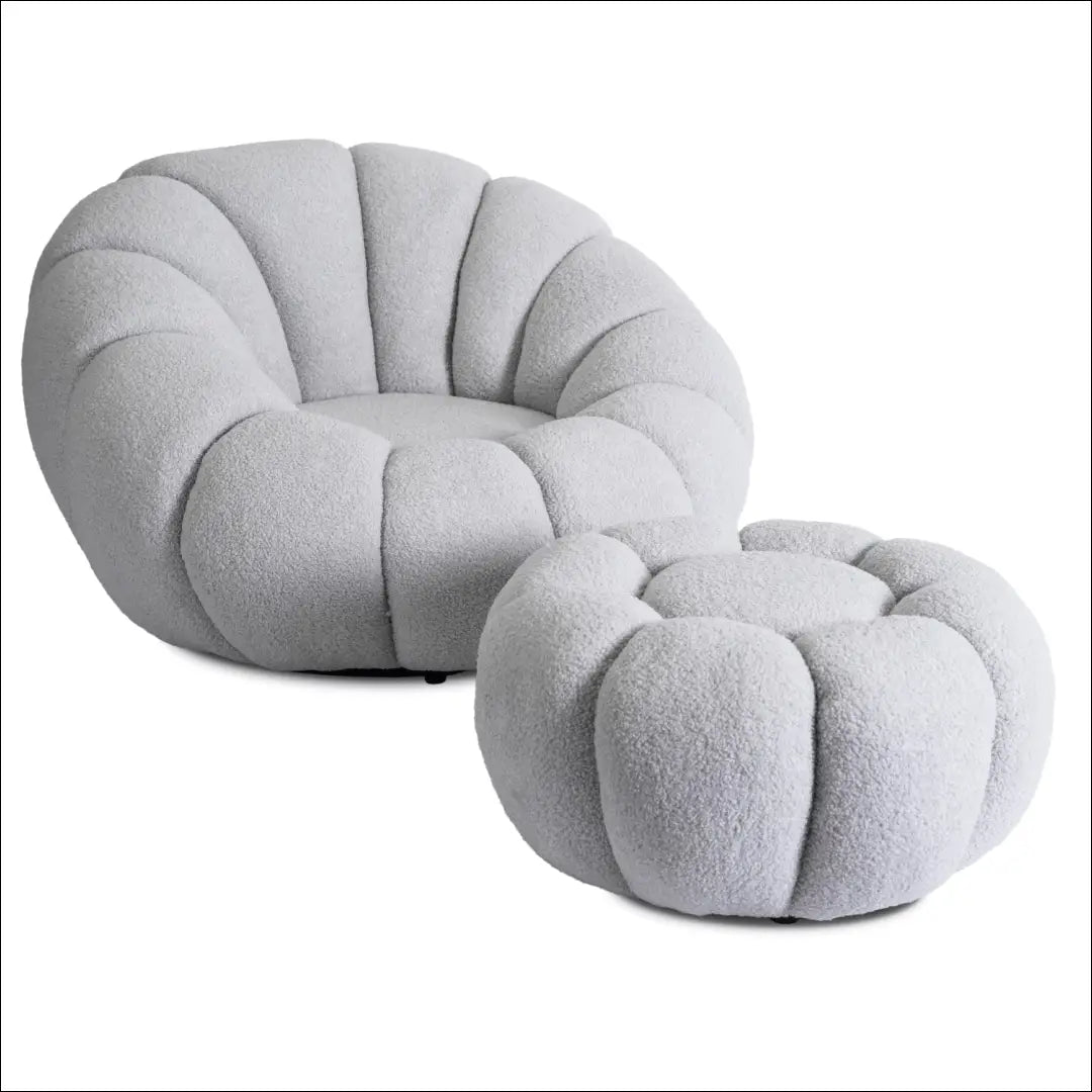 Sukamas poilsio fotelis su buklė audinio audiniu pilkos spalvos TE449 - €262 Save 15% __label:Pristatymas 5-14 d.d.,