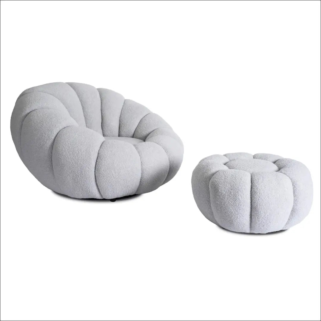 Sukamas poilsio fotelis su buklė audinio audiniu pilkos spalvos TE449 - €262 Save 15% __label:Pristatymas 5-14 d.d.,
