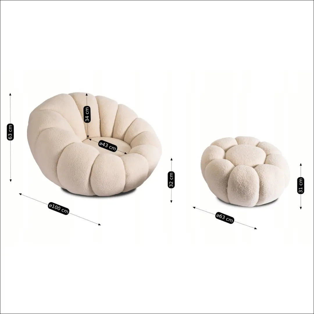 Sukamas poilsio fotelis su buklė audinio audiniu smėlio spalvos TE448 - €262 Save 15% __label:Pristatymas 5-14 d.d.,