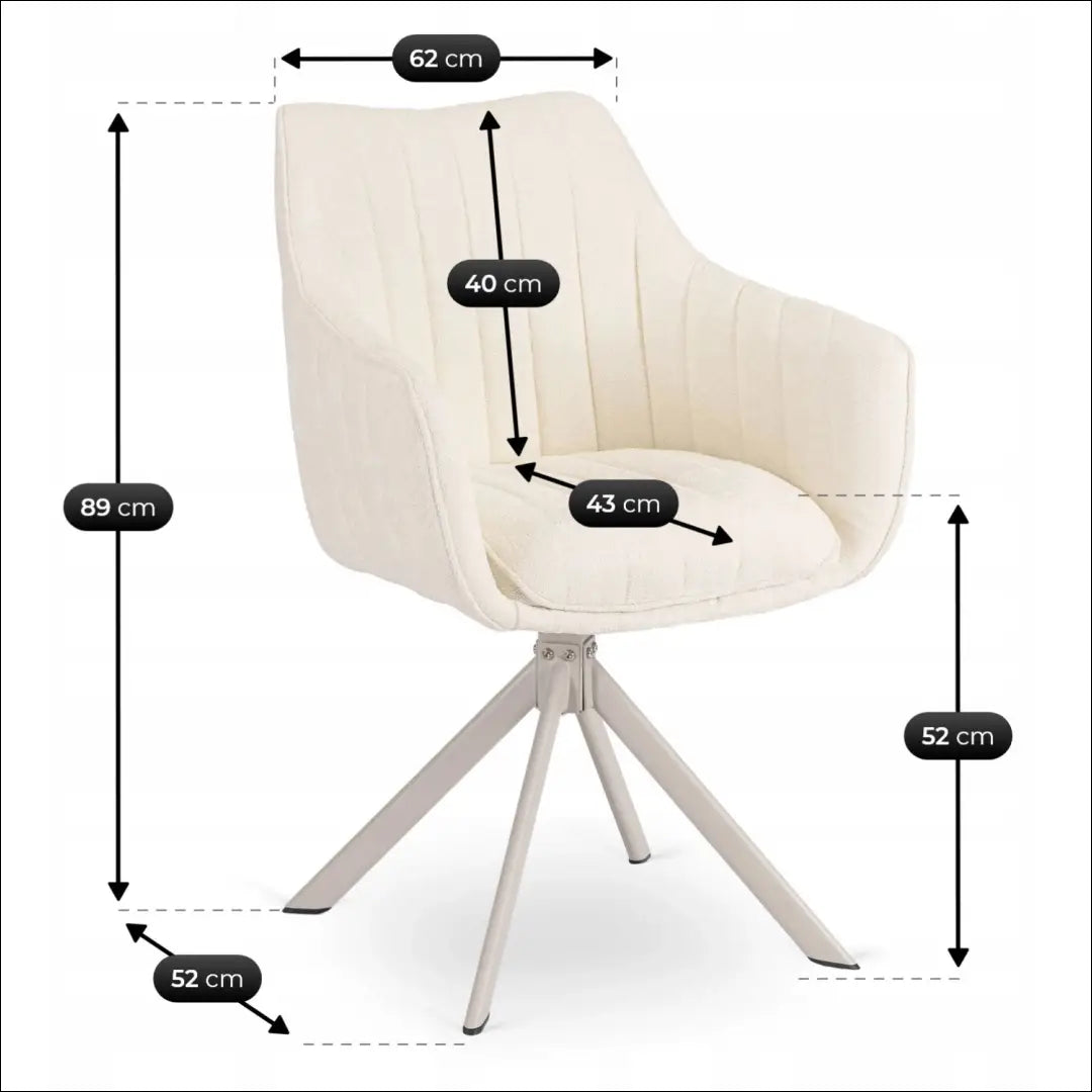 Sukamųjų kėdžių kremas Bouclé/Cashmere TE2587 - €116 Save 15% __label:Pristatymas 5-14 d.d., Newelite Naujausi
