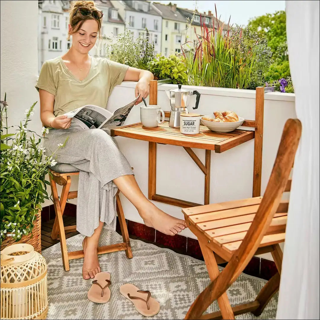 Sulankstomas balkono staliukas LI763 - €39 Save 50% 25-50, __label:Pristatymas 1-2 d.d., color-ruda, lauko baldai,