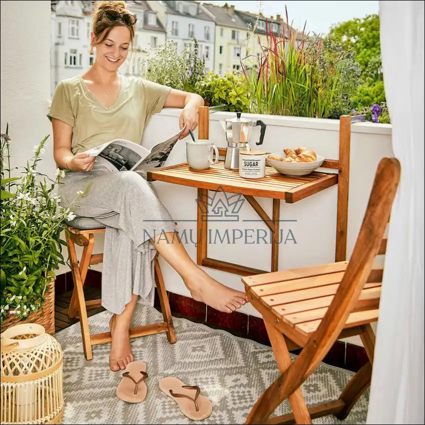 Sulankstomas balkono staliukas LI763 - €39 Save 50% 25-50, __label:Pristatymas 1-2 d.d., color-ruda, lauko baldai,