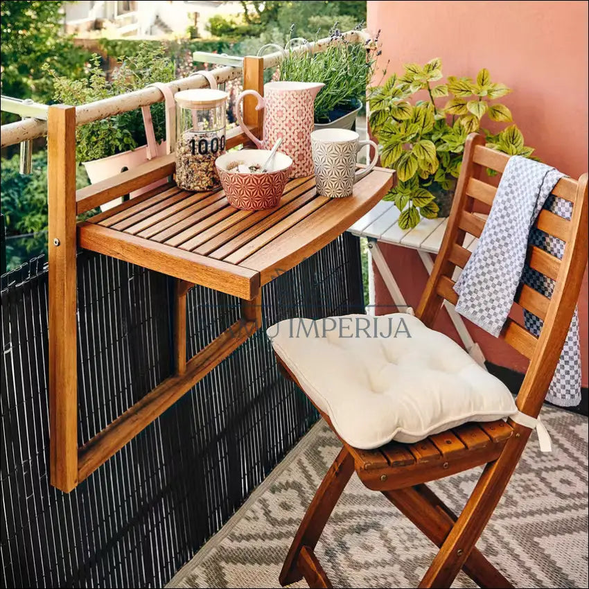 Sulankstomas balkono staliukas LI763 - €39 Save 50% 25-50, __label:Pristatymas 1-2 d.d., color-ruda, lauko baldai,