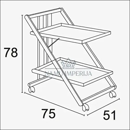 Sulankstomas serviravimo vežimėlis KI679 - €152 Save 50% 100-200, __label:Pristatymas 1-2 d.d., color-ruda, kita,