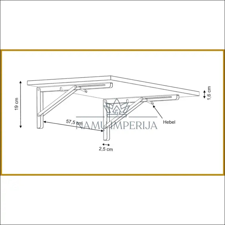 Sulankstomas sieninis stalas BI130 - €21 Save 60% __label:Pristatymas 1-2 d.d., color-balta, material-mediena,