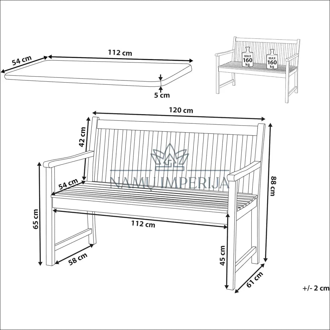 Suolas LI682 - €242 Save 30% __label:Pristatymas 1-2 d.d., color-ruda, lauko baldai, material-medzio-masyvas, over-200