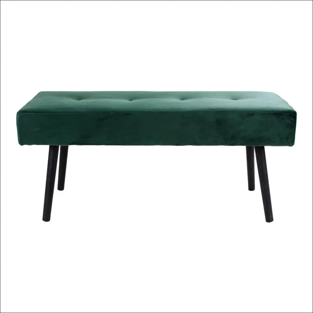 Suoliukas aksominis tamsiai žalias juodos kojelės 100x35x44 cm RD243 - €1 __label:Pristatymas 5-14 d.d., Benches,