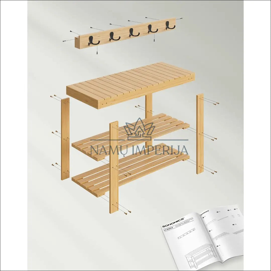 Suoliukas su lentynomis/daiktadėže SM1071 - €74 Save 30% 50-100, __label:Pristatymas 5-14 d.d., batu-suoliukas,