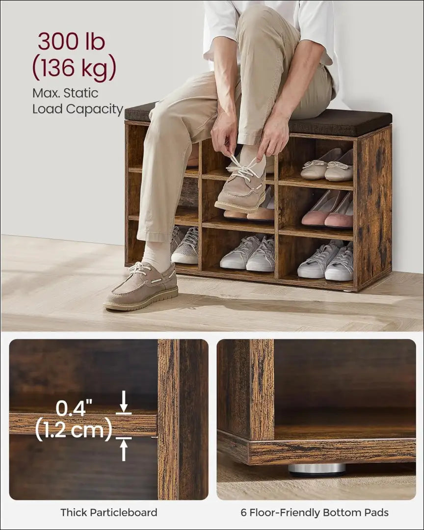 Suoliukas su lentynomis/daiktadėže SM1077 - €76 Save 40% 50-100, __label:Pristatymas 5-14 d.d., batu-suoliukas,