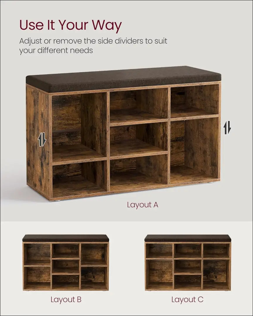 Suoliukas su lentynomis/daiktadėže SM1077 - €76 Save 40% 50-100, __label:Pristatymas 5-14 d.d., batu-suoliukas,