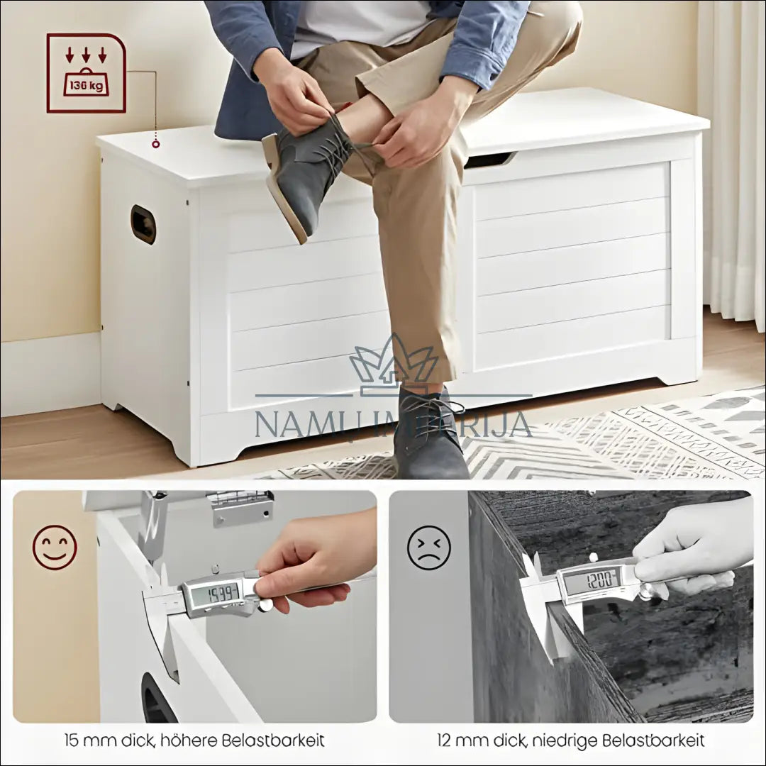 Suoliukas su lentynomis/daiktadėže SM1086 - €121 Save 40% 100-200, __label:Pristatymas 5-14 d.d., daiktadeze,