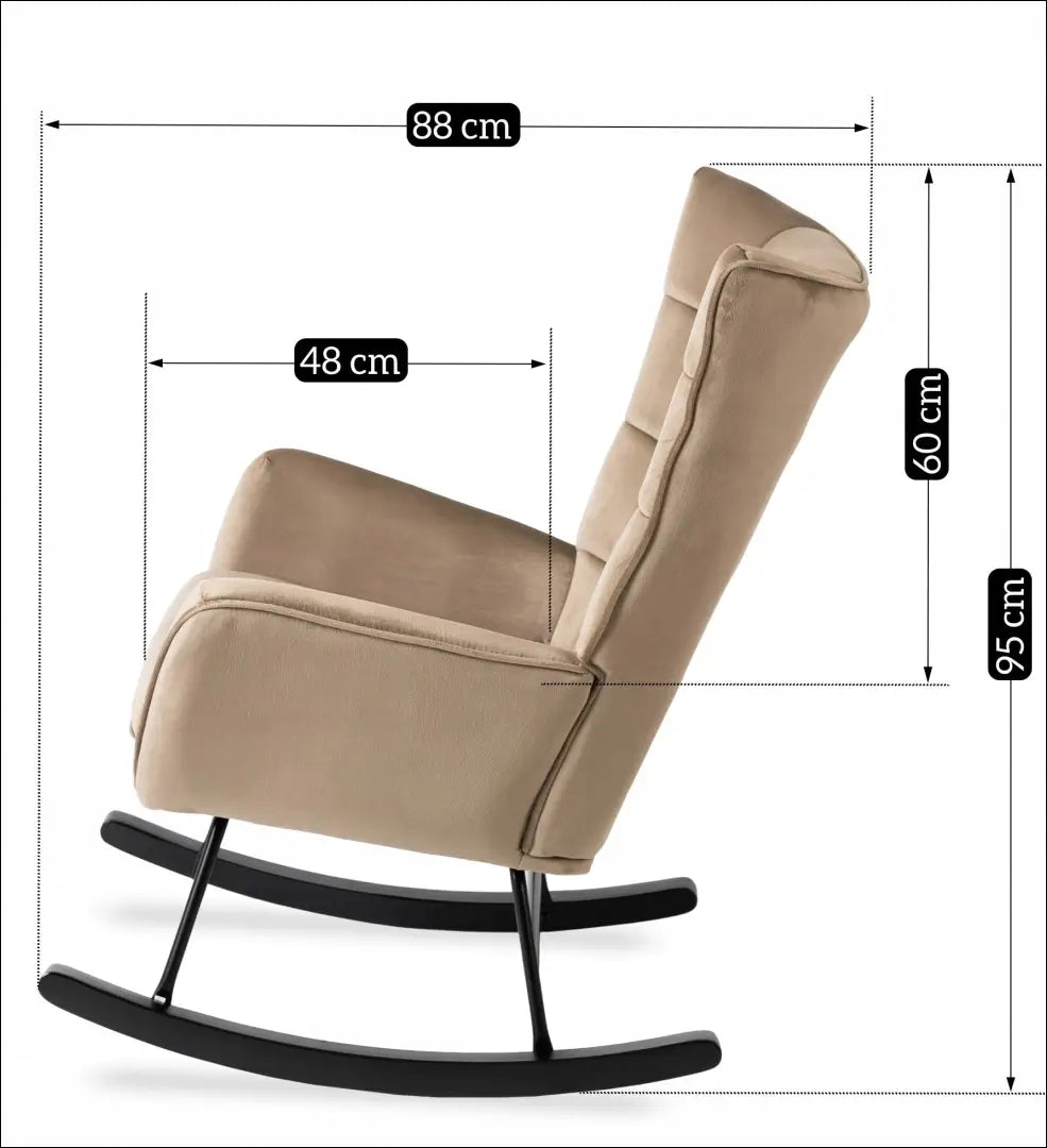 Supamasis fotelis su veliūro audiniu smėlio spalvos TE208 - €148 Save 15% 100-200, __label:Pristatymas 5-14 d.d.,