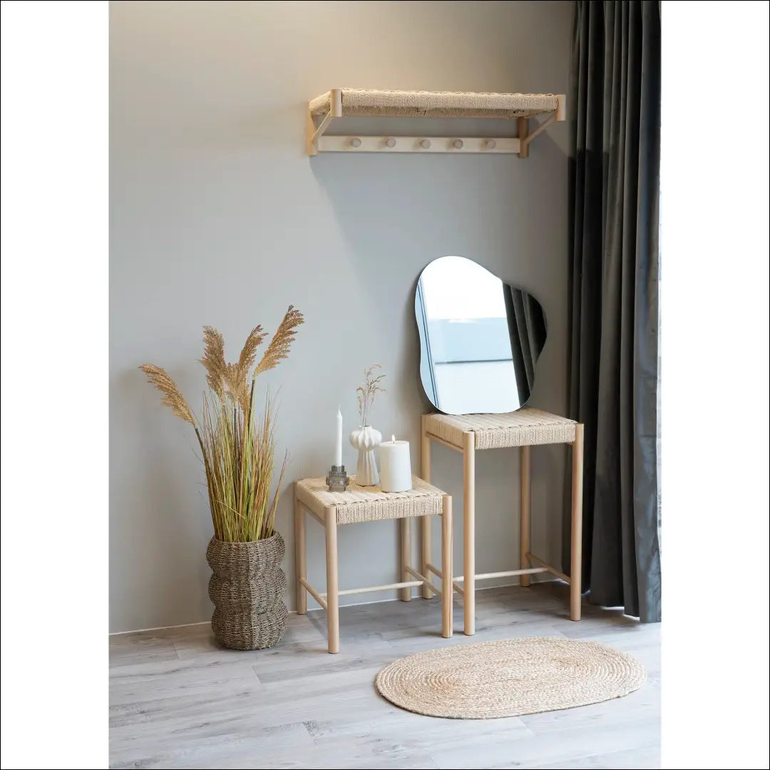 Taburetė su natūralia pinta sėdyne tuopos mediena natūrali 42x42x46,5 cm RD283 - €82 Save 15% 50-100,