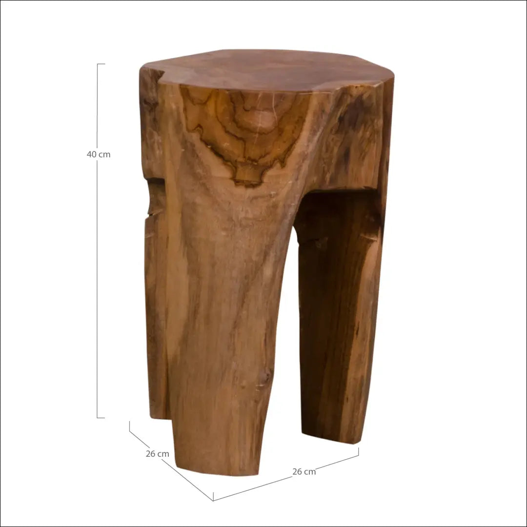 Taburetė tikmedžio natūrali 3 kojos ø26x40 cm RD268 - €100 Save 20% 100-200, __label:Pristatymas 5-14 d.d., Natūrali,