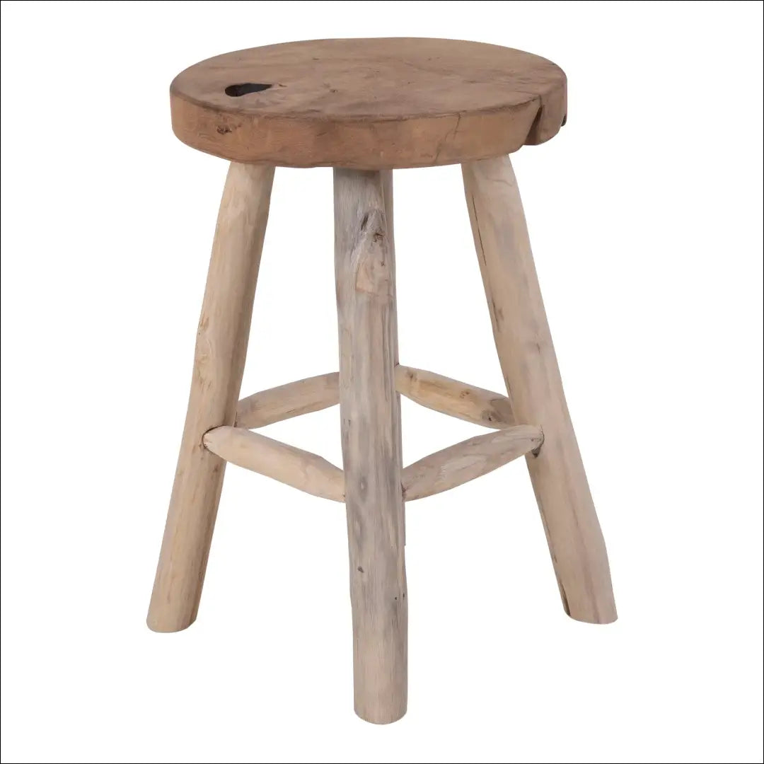 Taburetė tikmedžio natūrali 4 kojelės ø30x45 cm RD271 - €63 Save 15% 50-100, __label:Pristatymas 5-14 d.d., Natūrali,
