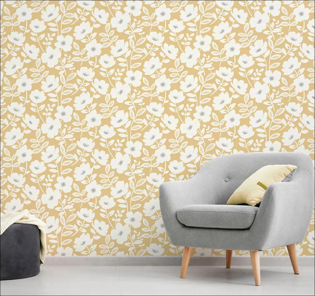 Tapetas DI9306 - €13 Save 55% __label:Pristatymas 1-2 d.d., color-balta, color-geltona, interjeras, sienu dekoracijos