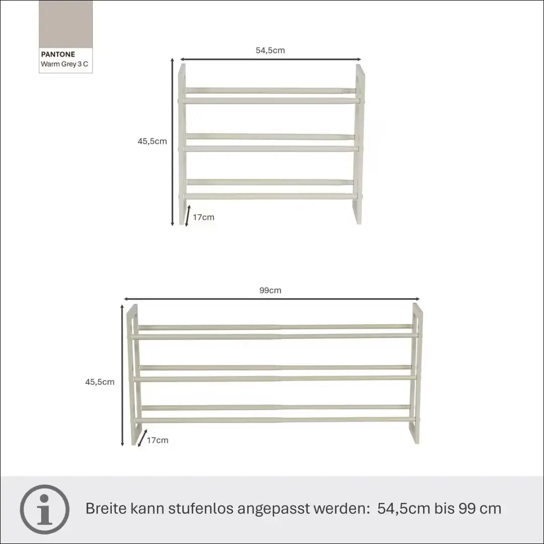 Teleskopinė batų lentyna KI1870 - €28 Save 50% 25-50, __label:Pristatymas 1-2 d.d., batu-lentyna, color-pilka,