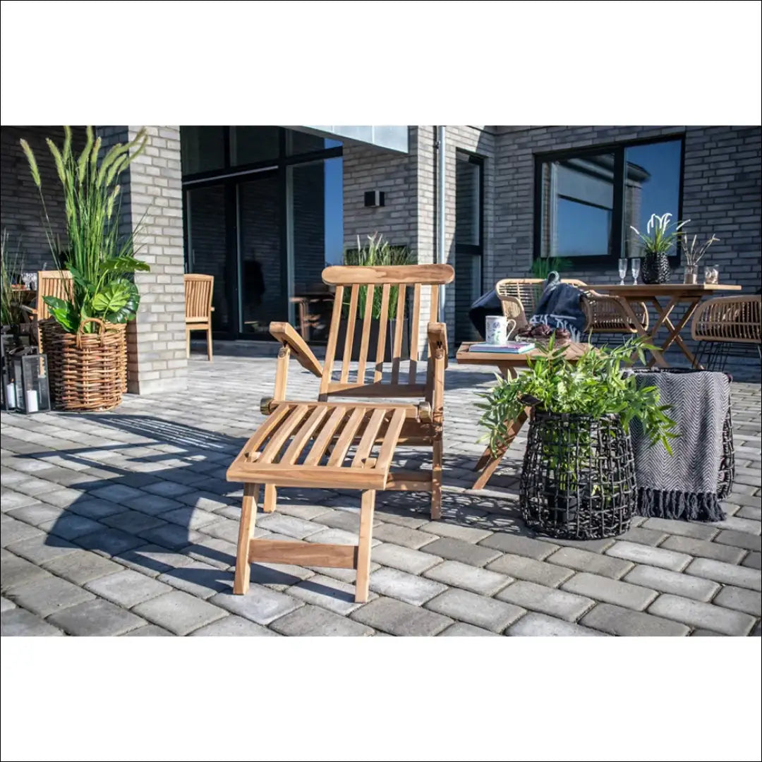Terasos krėslas su reguliuojamu atlošu tikmedžio natūralus RD1046 - €227 Save 15% __label:Pristatymas 5-14 d.d., Deck