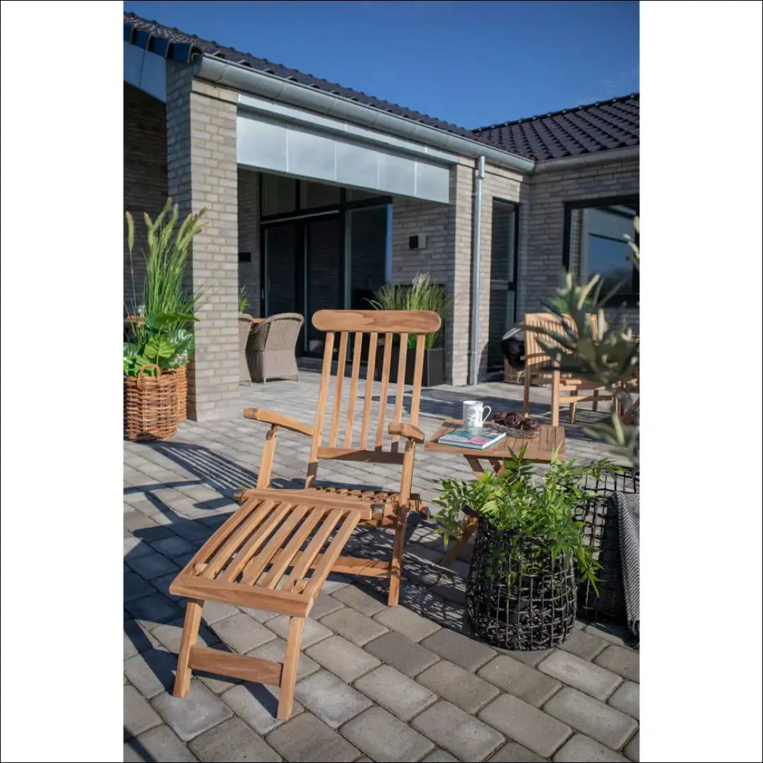 Terasos krėslas su reguliuojamu atlošu tikmedžio natūralus RD1046 - €227 Save 15% __label:Pristatymas 5-14 d.d., Deck
