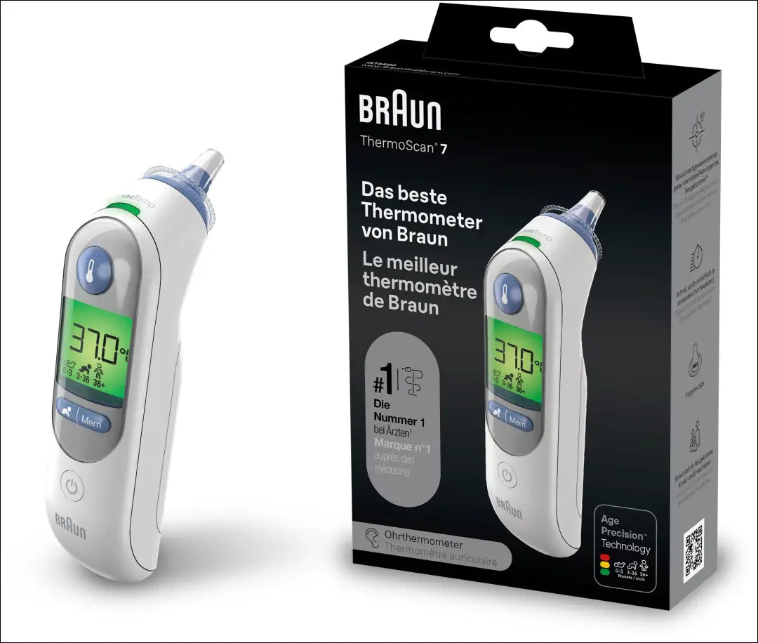 „ThermoScan® 7“ ausų termometras su „Age Precision®“ SP378 - €35 Save 50% 25-50, __label:Pristatymas 1-2 d.d.,