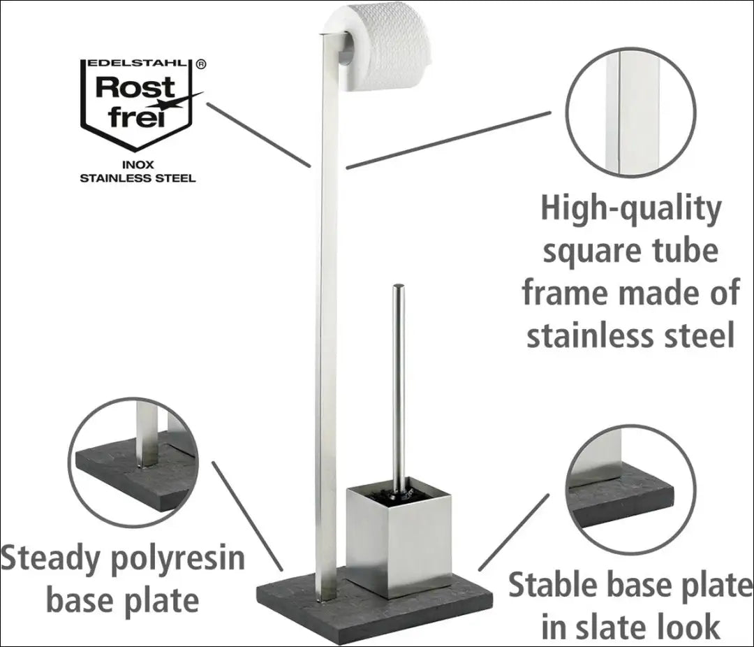 Tualetinio popieriaus laikiklis su šepečiu DI10837 - €22 Save 50% __label:Pristatymas 1-2 d.d., color-juoda,