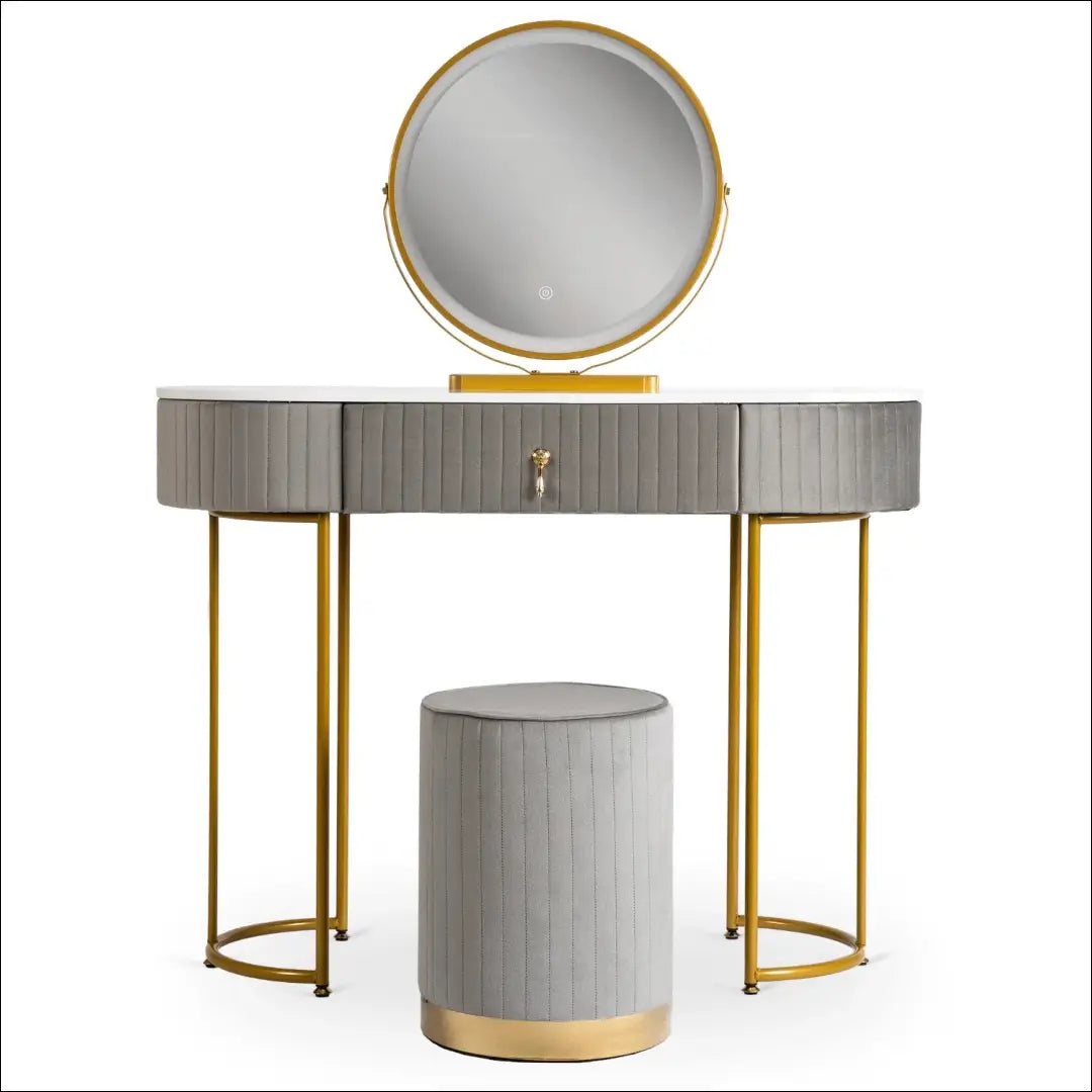 Grožio staliukas iš MDF pilkos spalvos / auksinės TE216 - €123 Save 15% 100-200, __label:Pristatymas 5-14 d.d., elite,