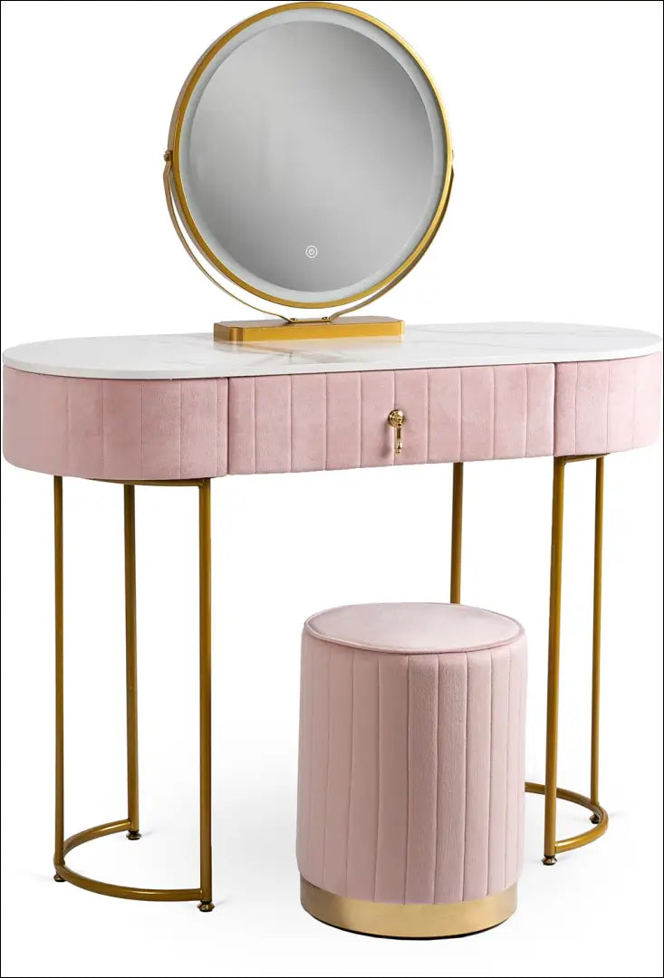 Grožio staliukas iš MDF rožinės spalvos / auksinės TE214 - €156 Save 15% 100-200, __label:Pristatymas 5-14 d.d., elite,